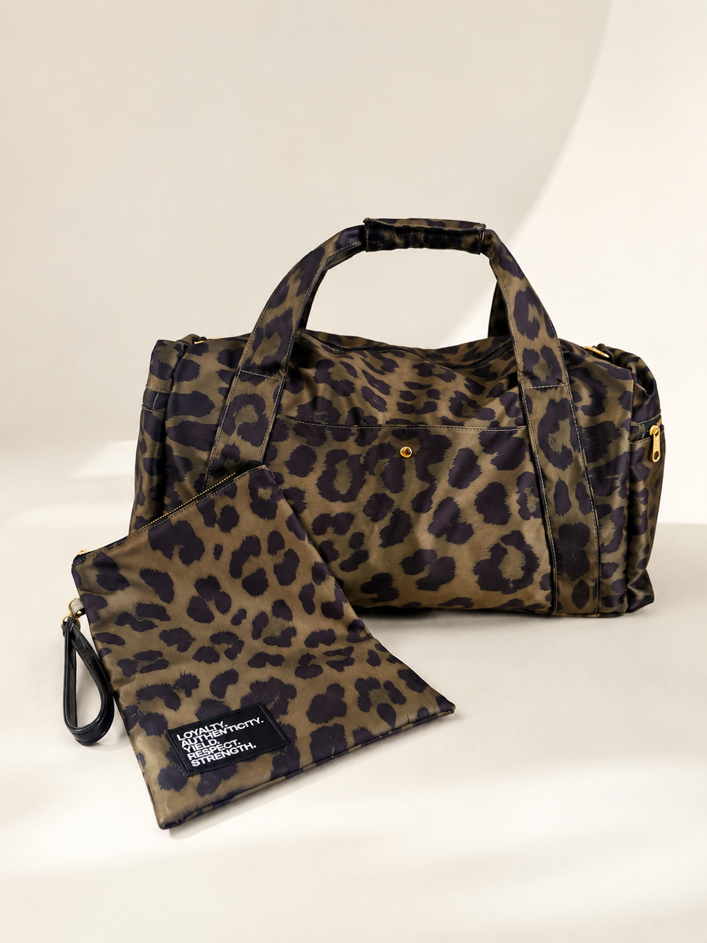 the ANYWHERE DUFFLE in OG LEOPARD