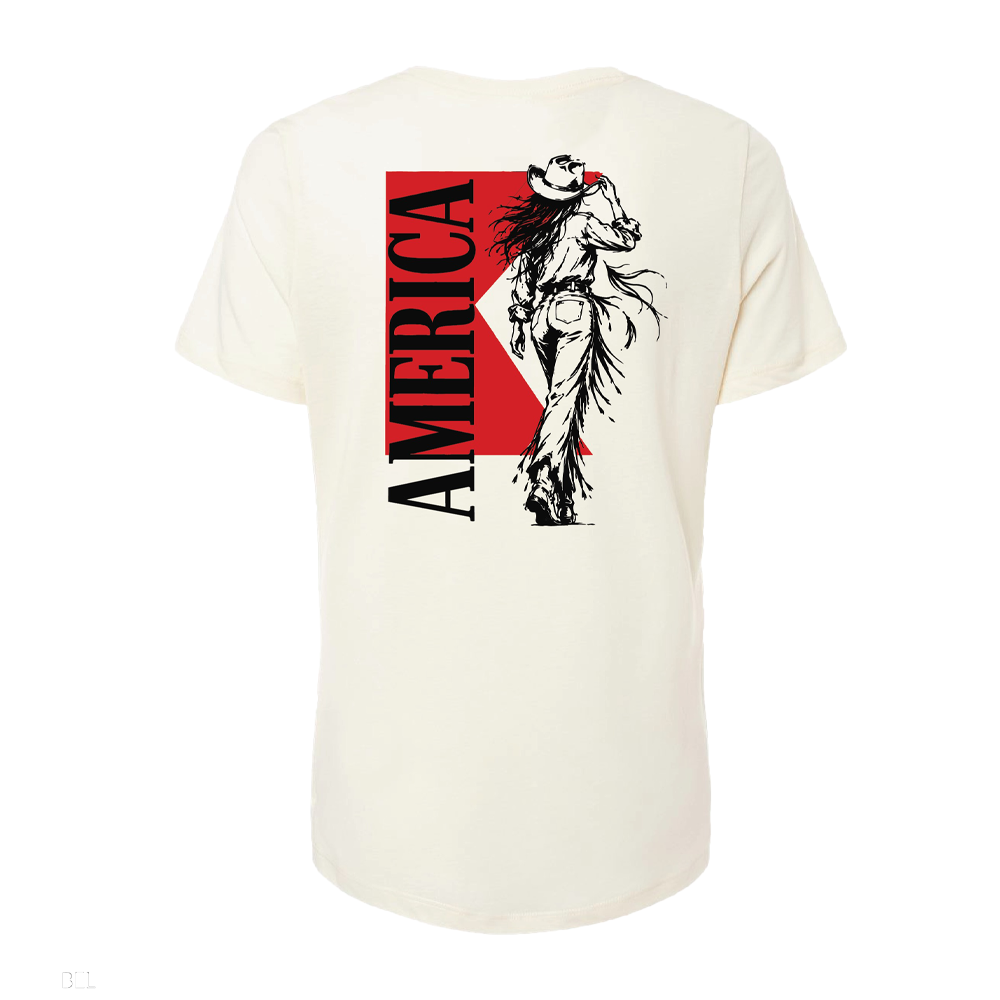 RELAXED TEE: AMERICA COWGIRL